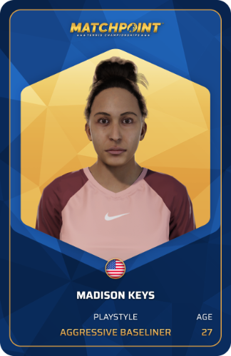 Player card Madison Keys